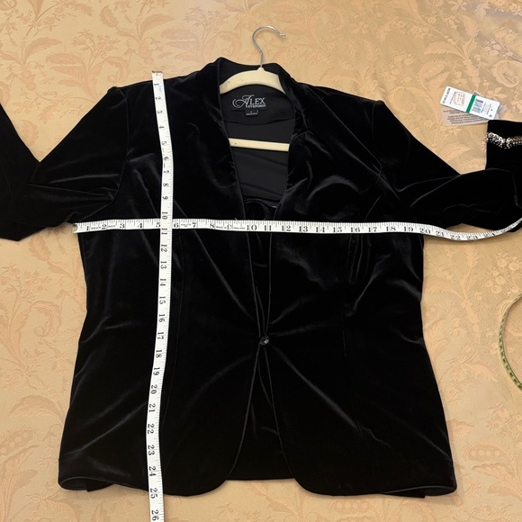 Alex Evenings Black Velvet Jacket with Embellished Sleeves - Picture 14 of 14